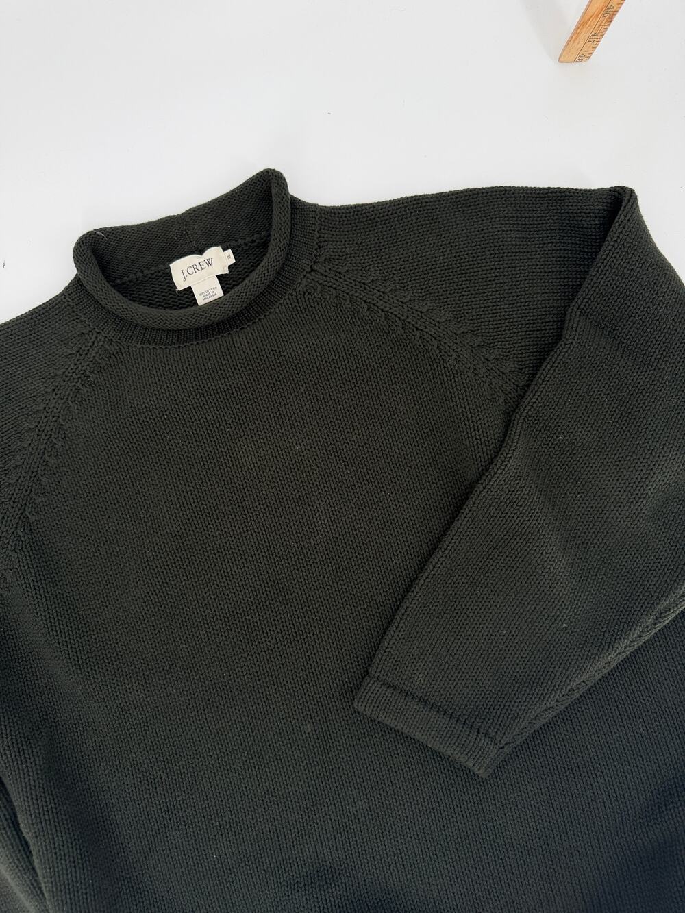 J. Crew Roll Neck Sweater Green XL Women's 100% Cotton